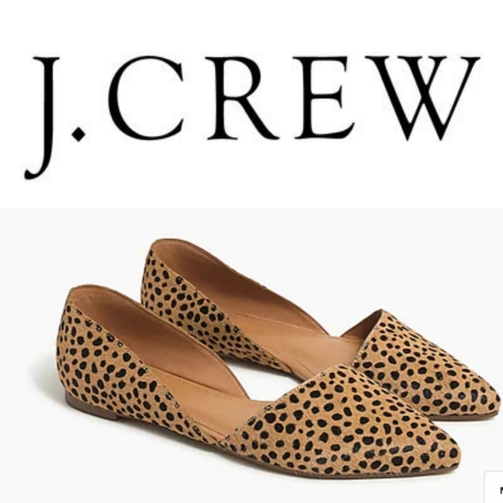 Zoe leopard calf hair d'Orsay flats Size 8.5